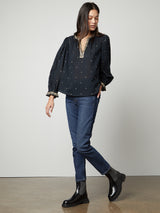 Ania Embroidered Top-Velvet-Over the Rainbow