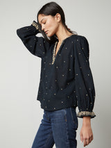 Ania Embroidered Top-Velvet-Over the Rainbow