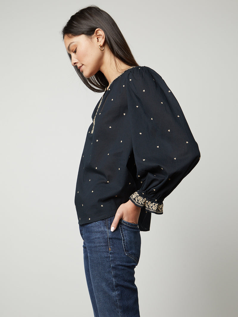 Ania Embroidered Top-Velvet-Over the Rainbow