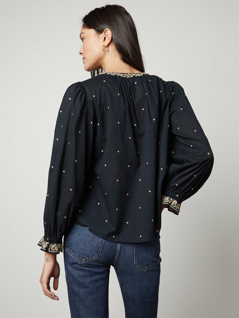 Ania Embroidered Top-Velvet-Over the Rainbow