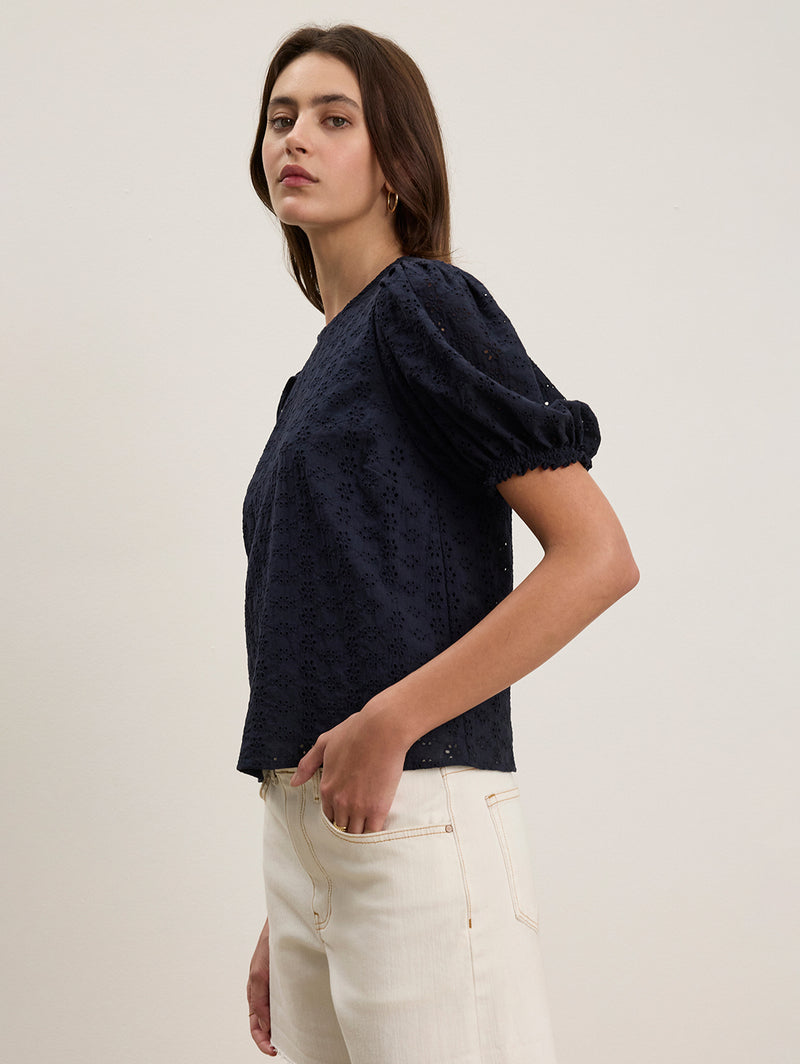 Dalyn Eyelet Top - Ink-Velvet-Over the Rainbow