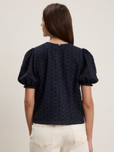 Dalyn Eyelet Top - Ink-Velvet-Over the Rainbow