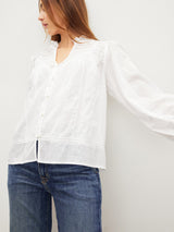 Liam Lace Long Sleeve Top - White-Velvet-Over the Rainbow