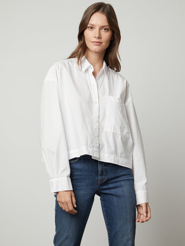 Lucille Shirt - White-Velvet-Over the Rainbow
