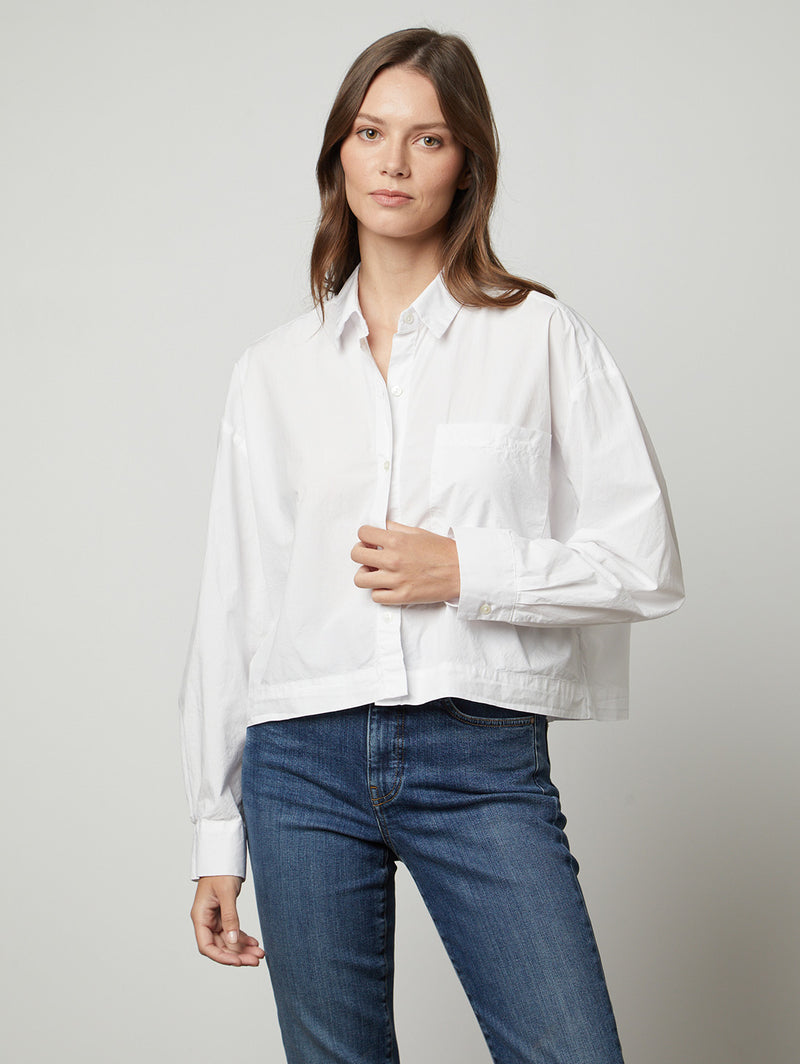 Lucille Shirt - White-Velvet-Over the Rainbow