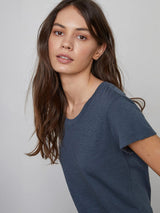 Odelia Short Sleeve Crew Tee - Shadow-Velvet-Over the Rainbow