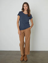 Odelia Short Sleeve Crew Tee - Shadow-Velvet-Over the Rainbow