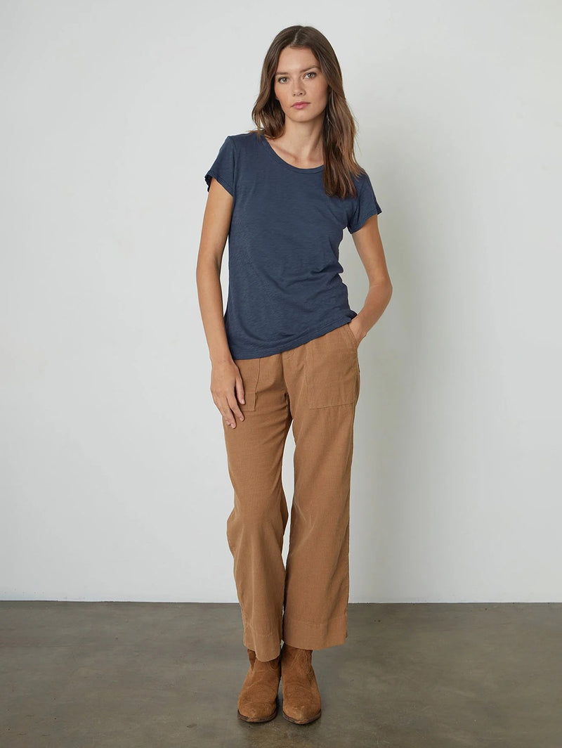 Odelia Short Sleeve Crew Tee - Shadow-Velvet-Over the Rainbow