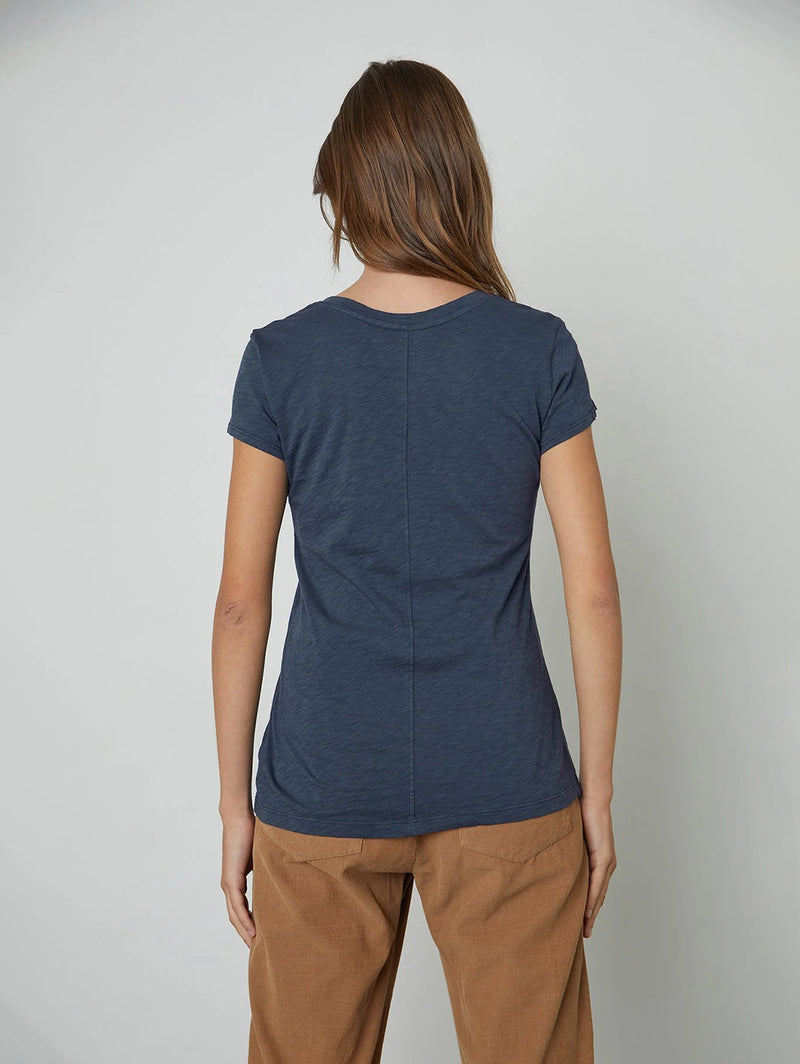 Odelia Short Sleeve Crew Tee - Shadow-Velvet-Over the Rainbow