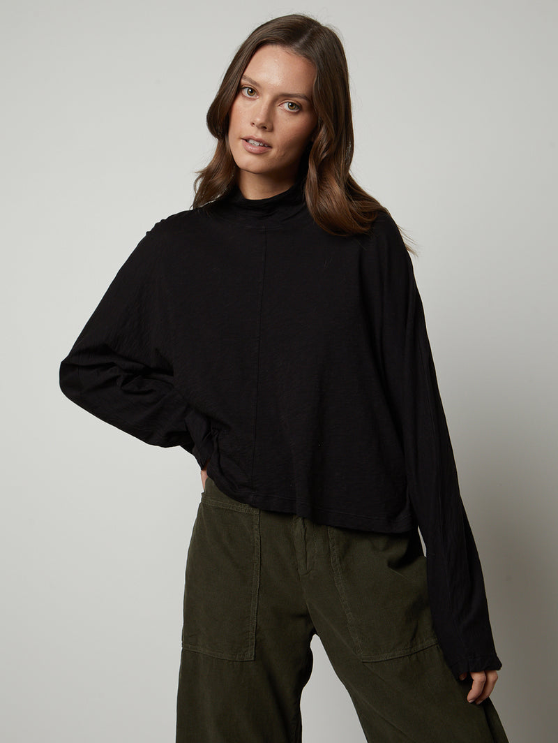 Stacey Mock Tee - Black-Velvet-Over the Rainbow