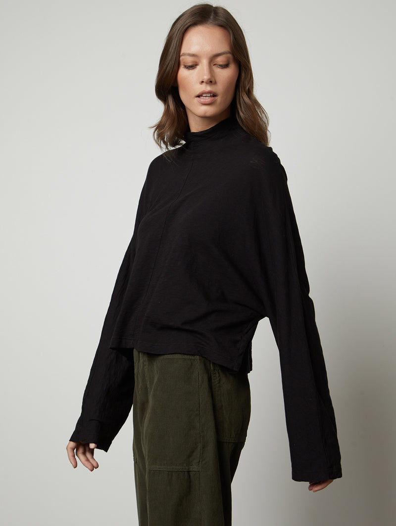 Stacey Mock Tee - Black-Velvet-Over the Rainbow