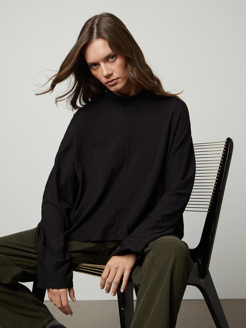 Stacey Mock Tee - Black-Velvet-Over the Rainbow