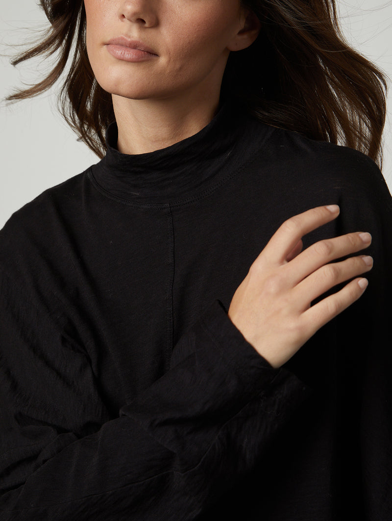 Stacey Mock Tee - Black-Velvet-Over the Rainbow