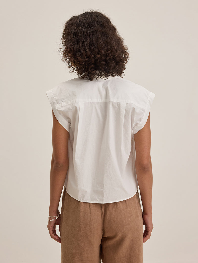 Florence Poplin Top - White-Velvet-Over the Rainbow