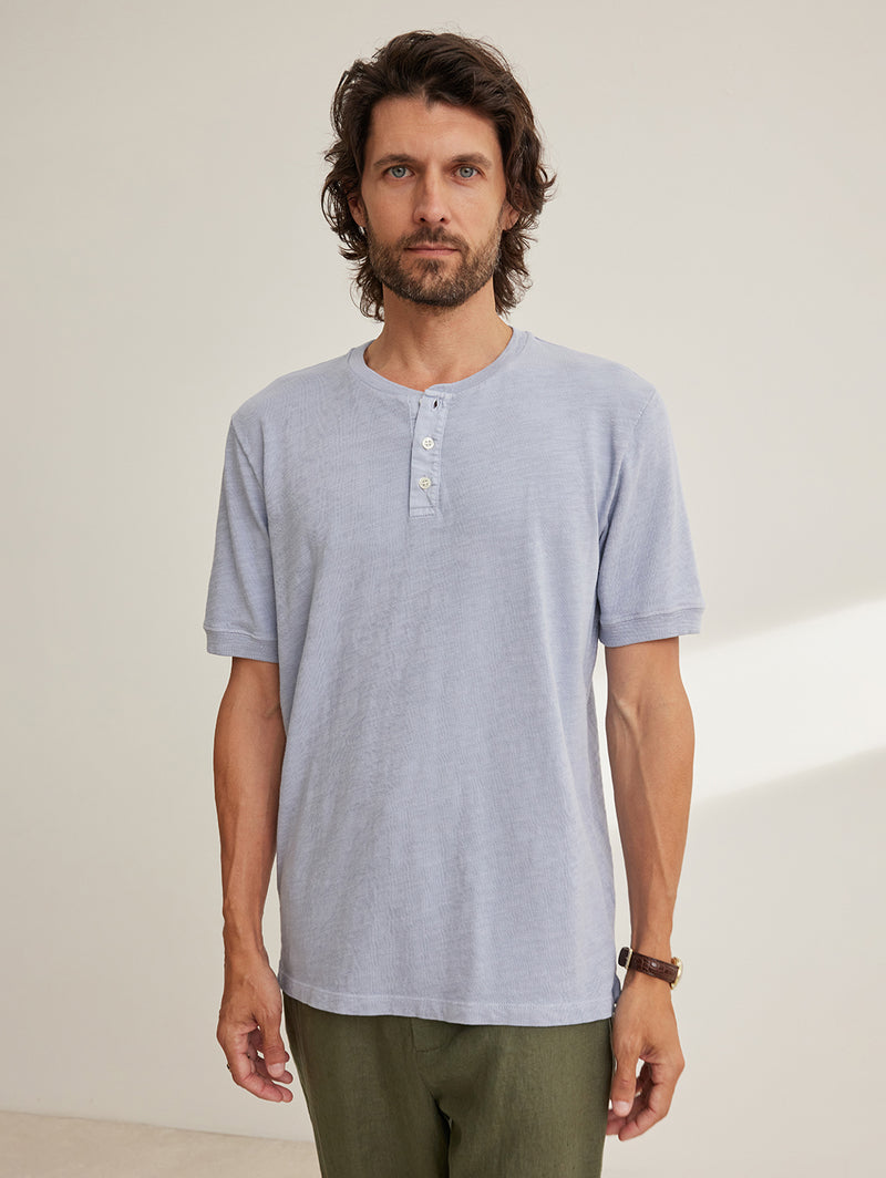 Vito Slub Henley Tee - Capri