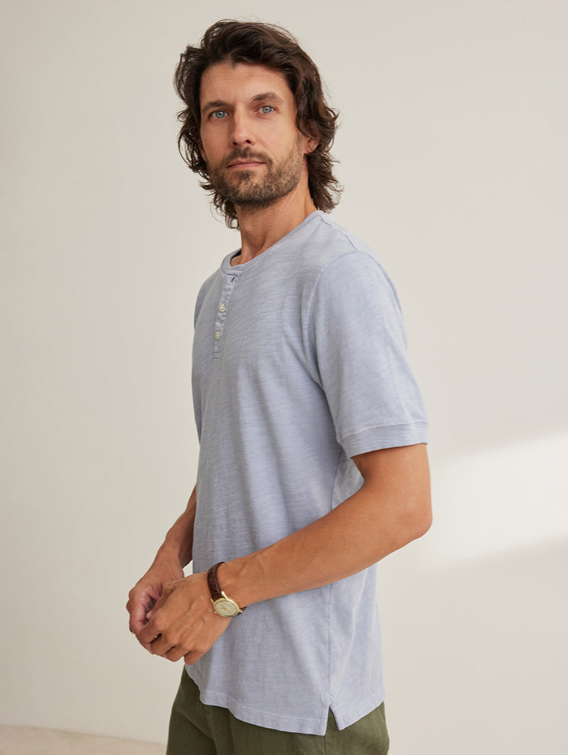 Vito Slub Henley Tee - Capri