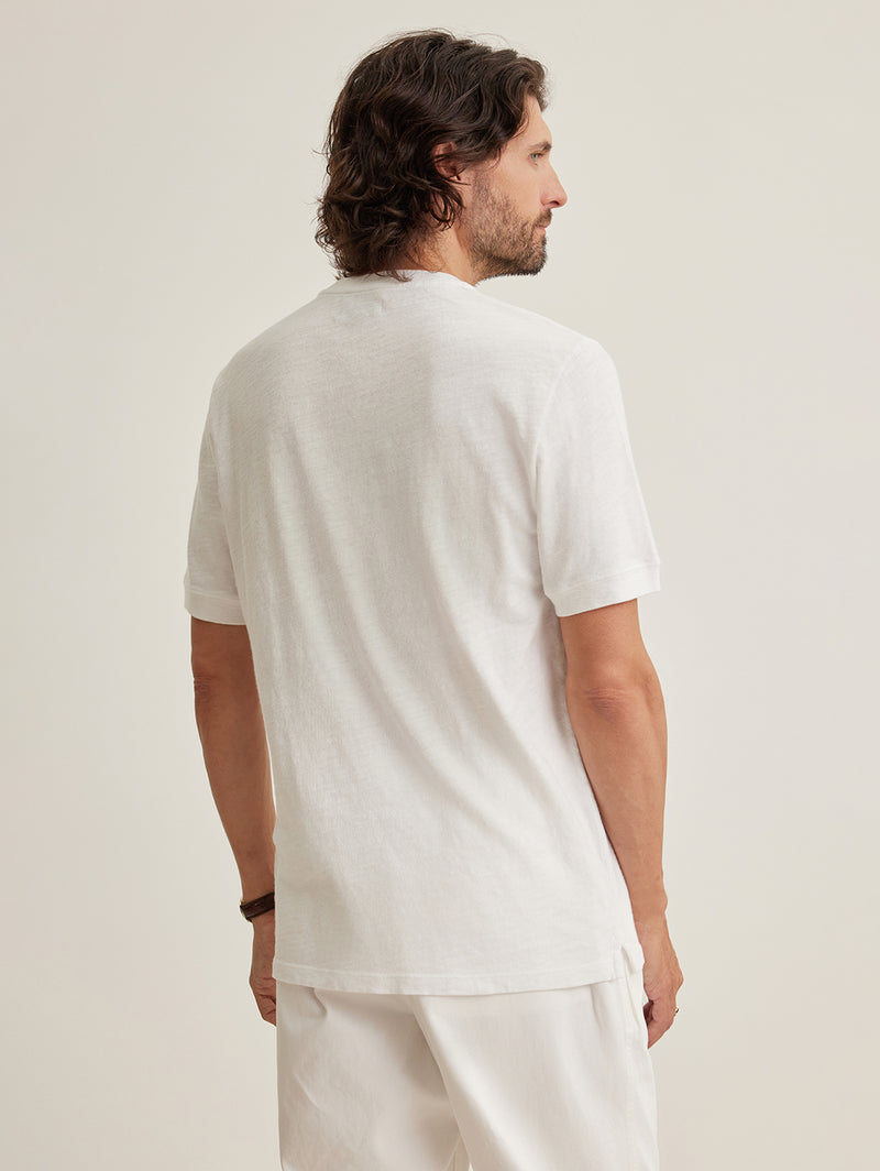 Vito Slub Henley Tee - White