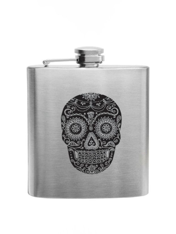 Dia De Los Muertos Flask - Stainless-TRUE BRANDS-Over the Rainbow