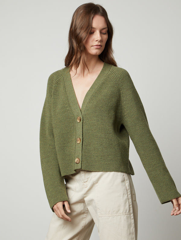 Marilyn Engineered Stitches Cardigan - Elm-Velvet-Over the Rainbow