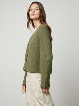 Marilyn Engineered Stitches Cardigan - Elm-Velvet-Over the Rainbow
