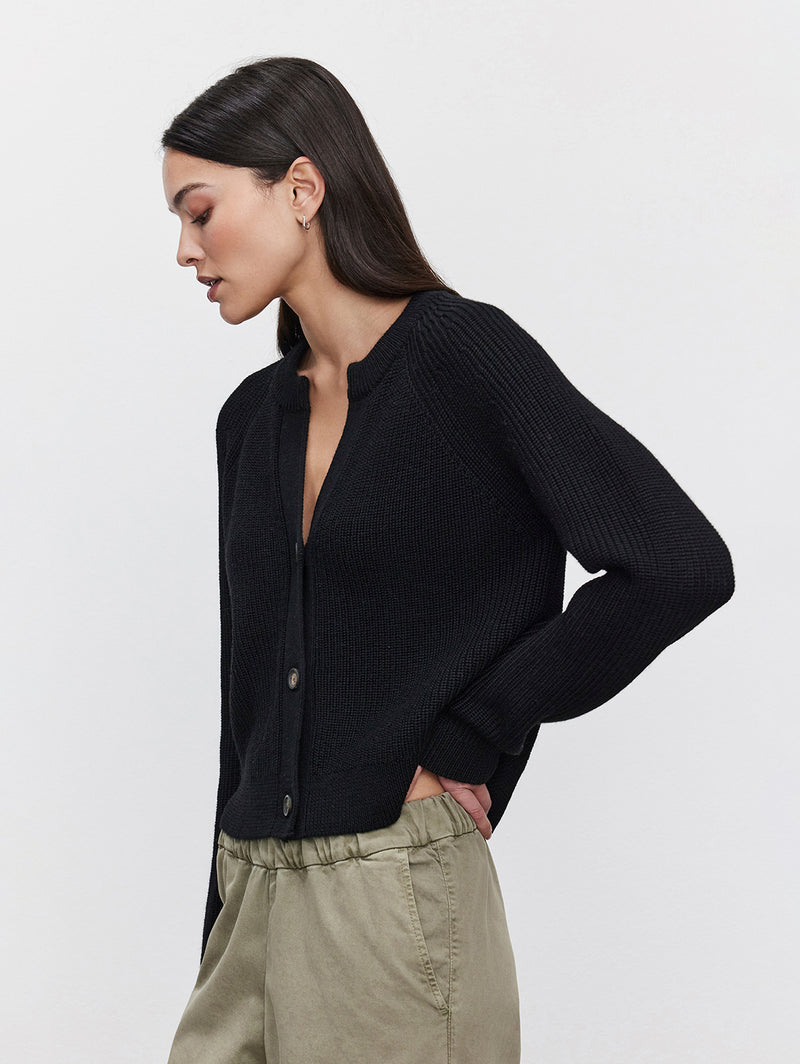 Black velvet cardigan 2025