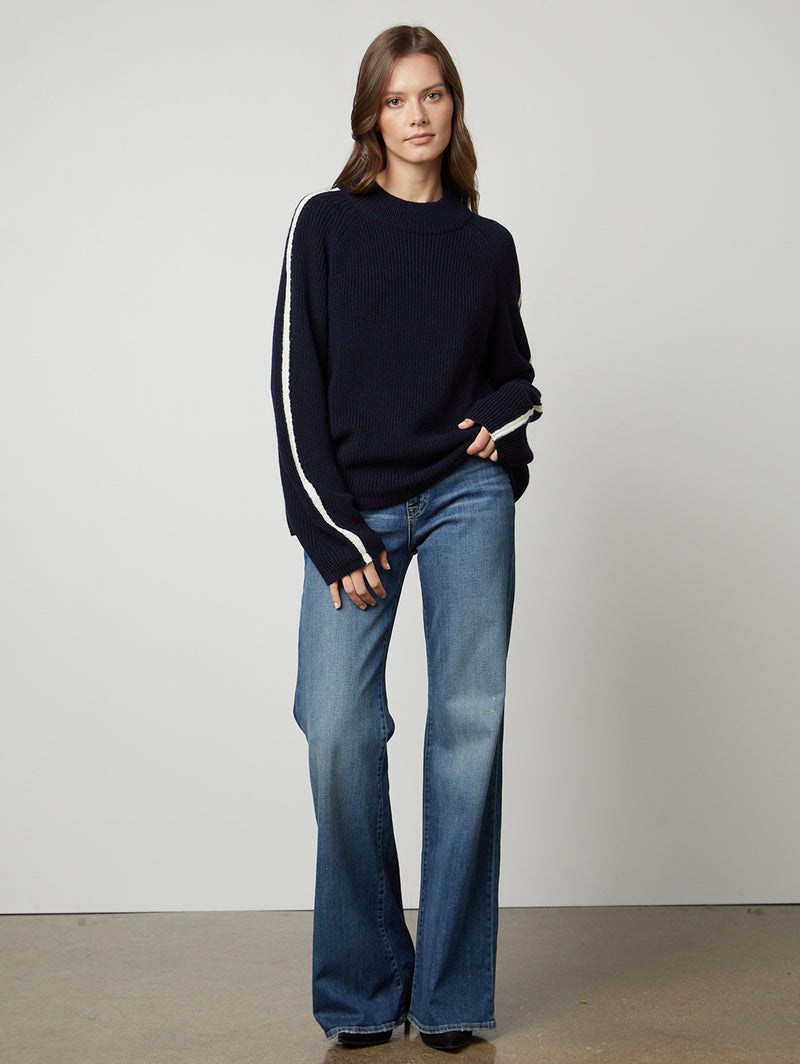 Teagan Engineered Stitches Sweater-Velvet-Over the Rainbow