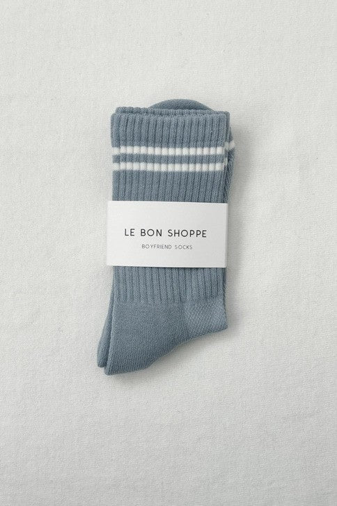 Boyfriend Socks- Blue Grey