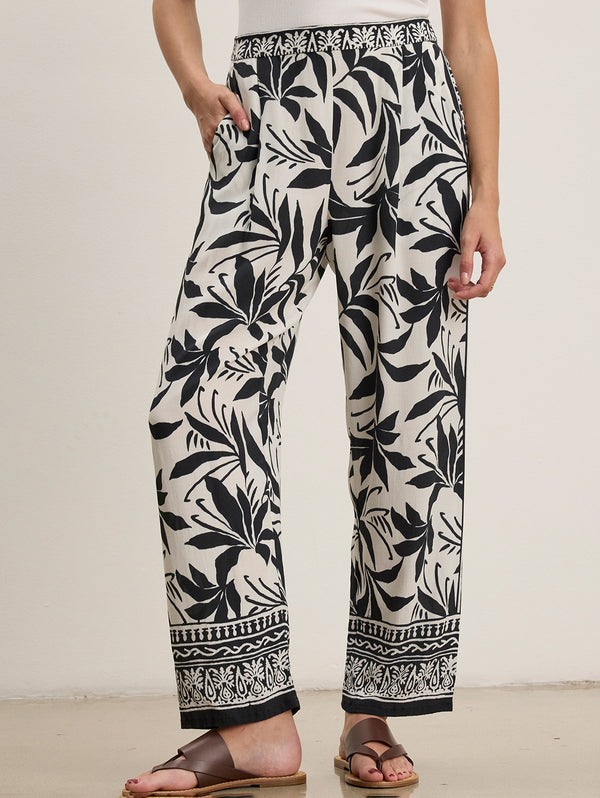 Claudia Fiji Print Pant - Black-Velvet-Over the Rainbow