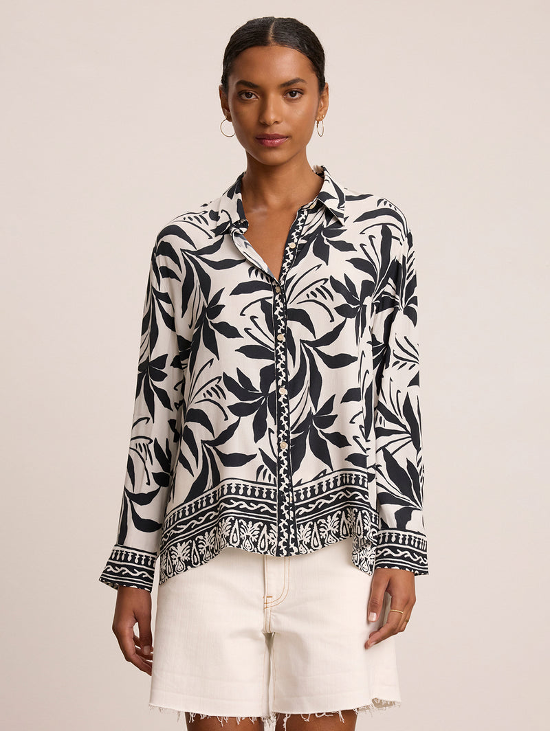 Sienna Fiji Print Shirt - Black-Velvet-Over the Rainbow