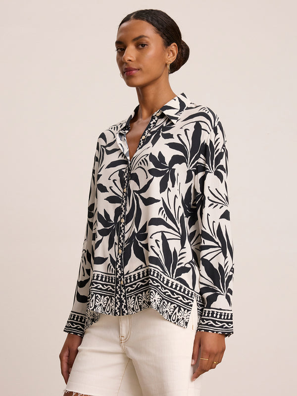 Sienna Fiji Print Shirt - Black-Velvet-Over the Rainbow