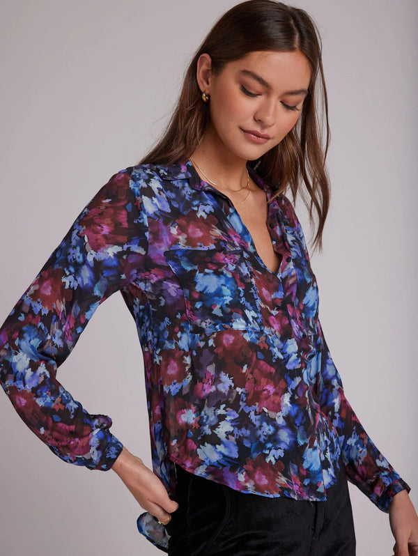 Floral Button Down Shirt - Midnight Bloom-Bella Dahl-Over the Rainbow