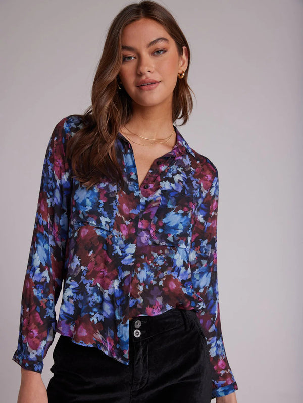 Floral Button Down Shirt - Midnight Bloom-Bella Dahl-Over the Rainbow