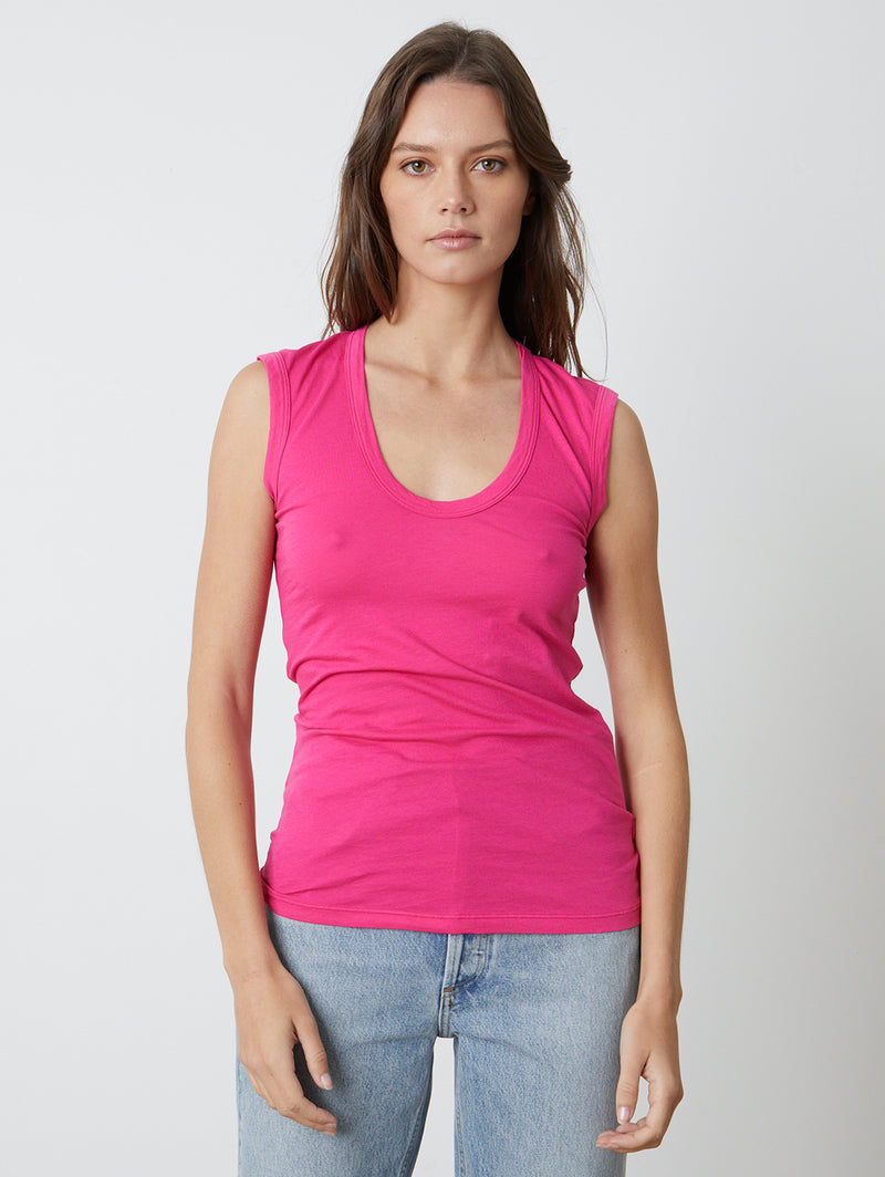 Estina Fitted Tank-Velvet-Over the Rainbow
