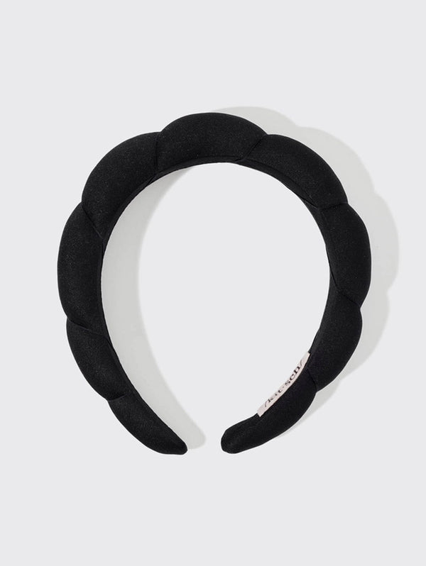 Recycled Puffy Headband - Black-KITSCH-Over the Rainbow