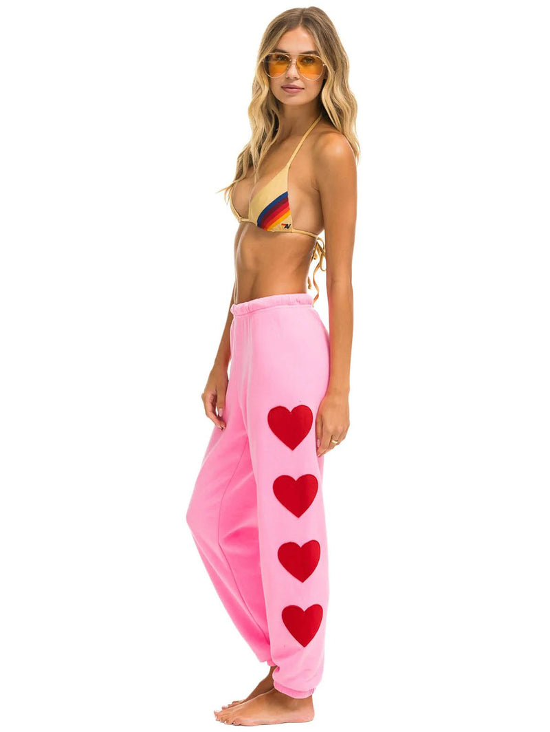 Heart Stitch Sweatpant - Neon Pink-AVIATOR NATION-Over the Rainbow