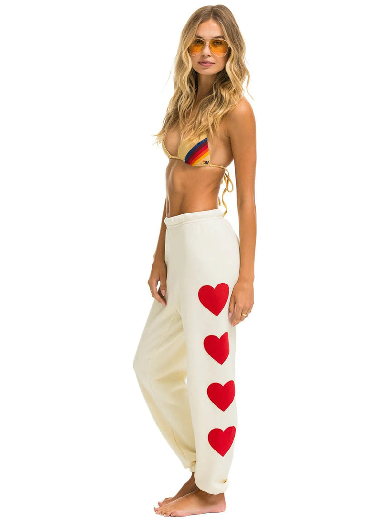 Heart Stitch Sweatpant - Vintage White-AVIATOR NATION-Over the Rainbow