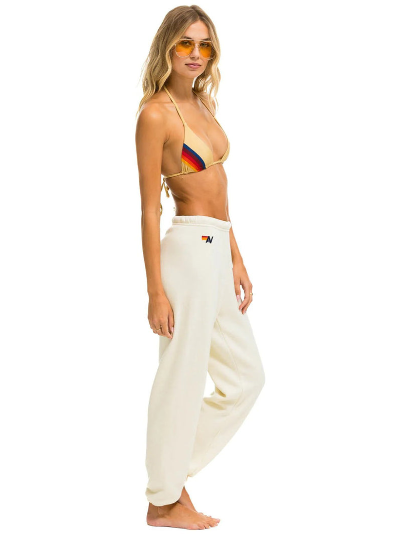 Heart Stitch Sweatpant - Vintage White-AVIATOR NATION-Over the Rainbow