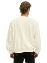 Heart Stitch Crew Sweatshirt - White-AVIATOR NATION-Over the Rainbow