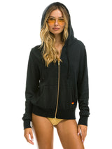 Heart Stitch Zip Hoodie - Charcoal-AVIATOR NATION-Over the Rainbow