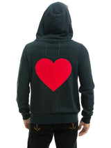 Heart Stitch Zip Hoodie - Charcoal-AVIATOR NATION-Over the Rainbow
