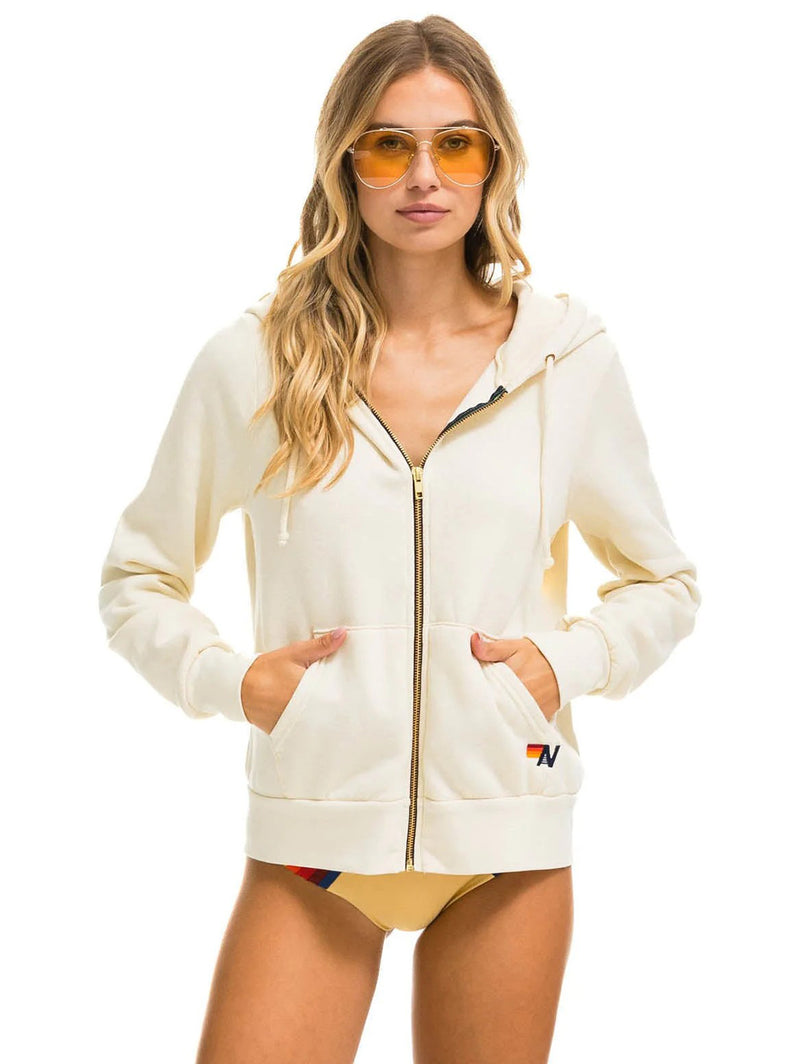Heart Stitch Hoodie - Vintage White-AVIATOR NATION-Over the Rainbow