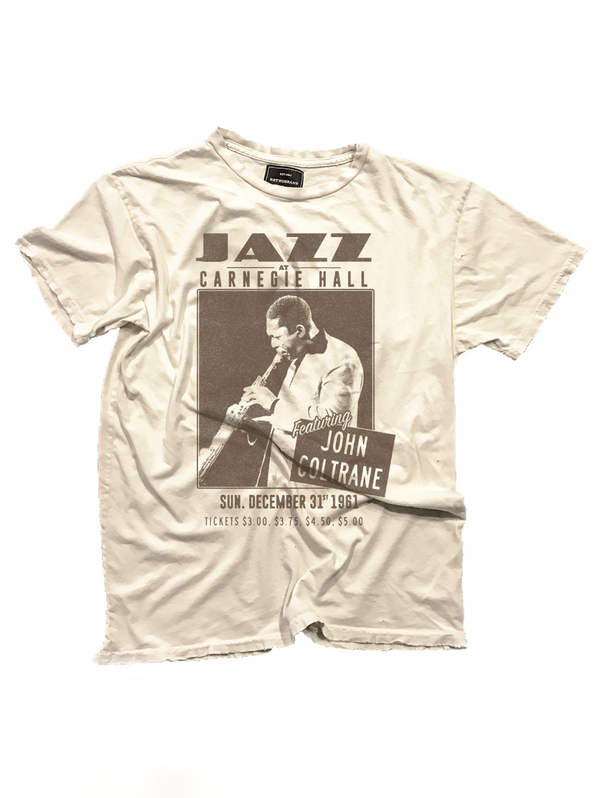 John Coltrane Tee - Vintage White-Retro Brand Black Label-Over the Rainbow