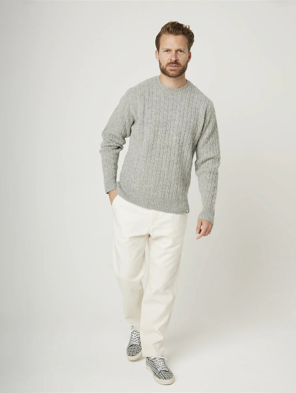 Maker Stitch Sweater - Light Grey-PEREGRINE-Over the Rainbow