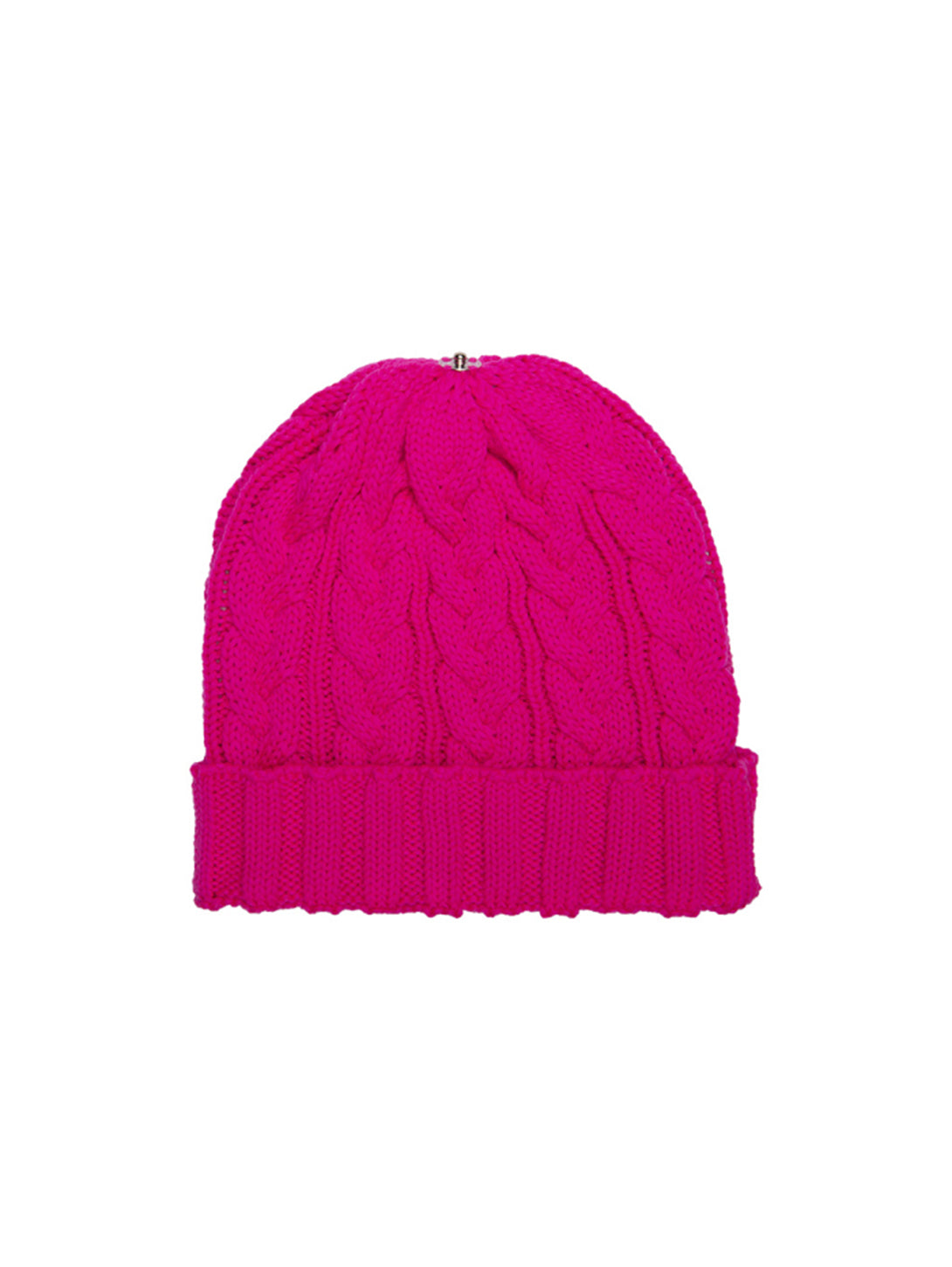 Charlie Cable Knit Hat - Neon Pink-Lindo F-Over the Rainbow