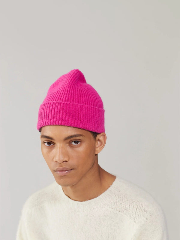 Wool Angora Beanie - Lipstick-LE BONNET-Over the Rainbow