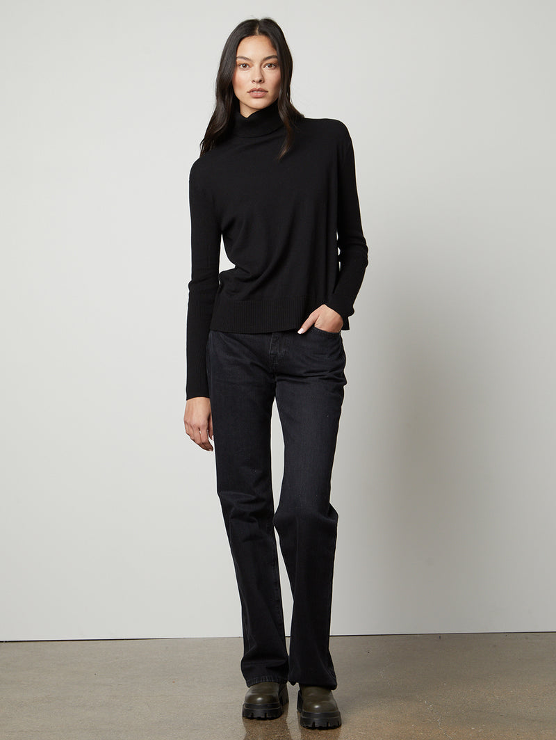 Sally Mock Turtleneck Sweater-Velvet-Over the Rainbow