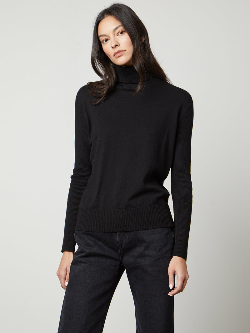 Sally Mock Turtleneck Sweater-Velvet-Over the Rainbow