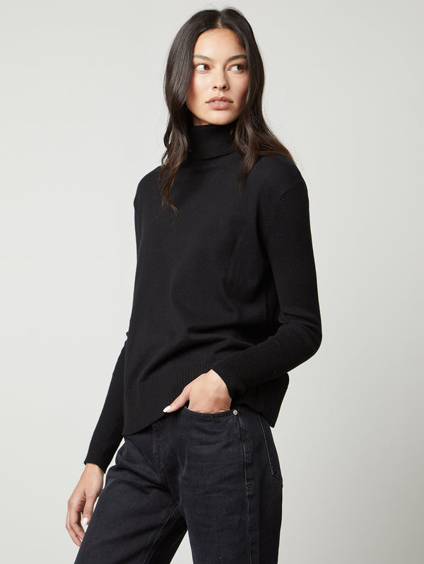 Sally Mock Turtleneck Sweater-Velvet-Over the Rainbow