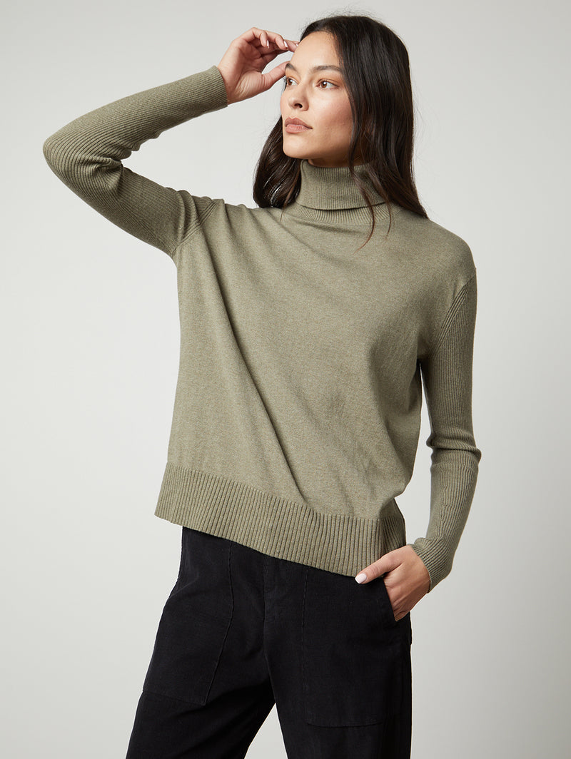 Sally Mock Turtleneck Sweater-Velvet-Over the Rainbow