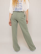 Greta Pleated Wide Pant - Army-Bella Dahl-Over the Rainbow